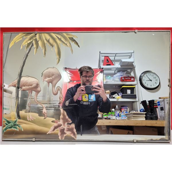 Flamingo & Palm Tree Wall Mirror