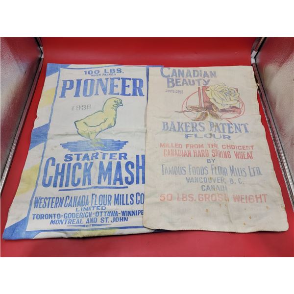 2 VTG Sacks (Flour & Chick Mash)