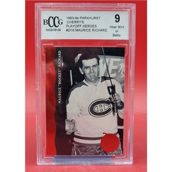 Graded Maurice "Rocket" Richard Hockey Card (9 Near Mint or Better )