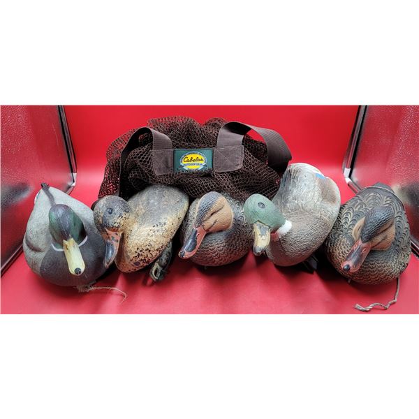 Lot of VTG Duck Decoys w/ Cabela's Bag