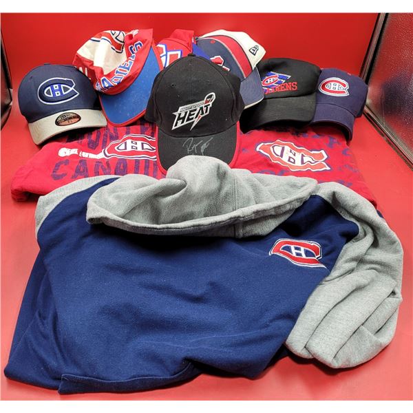 Lot of Montreal Canadiens Merch w/ Hats, Sweater, & Shirts