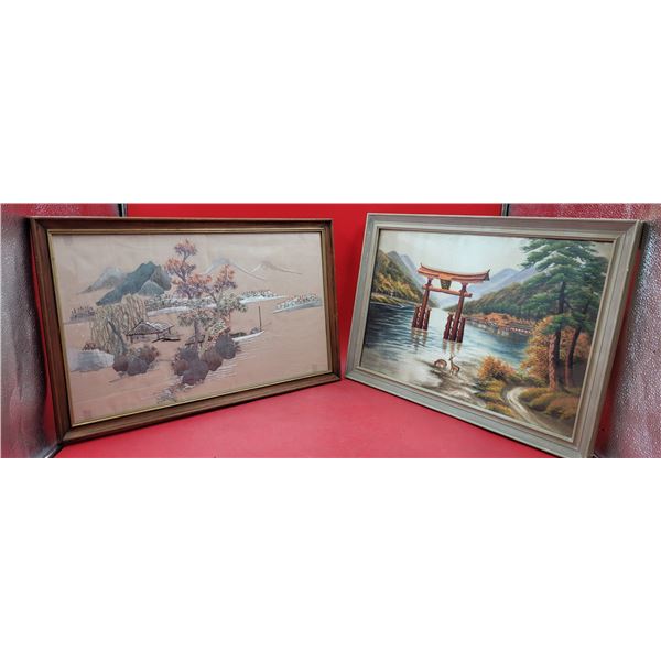 2 Pieces of Embroidered Asian Art