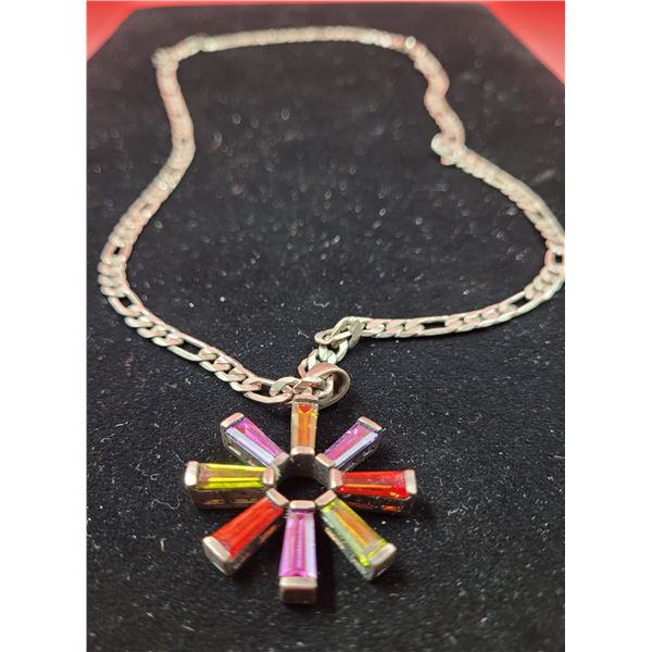 925 Sterling Chain w/ 925 Sterling Sunburst Pendant