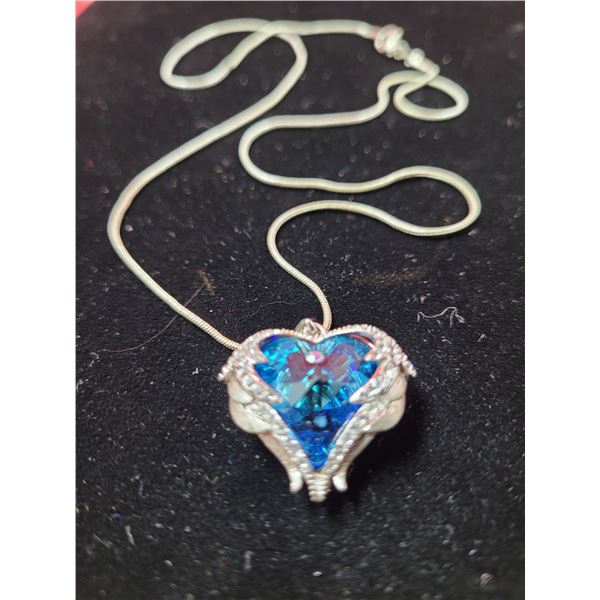 Blue Topaz Heart Necklace