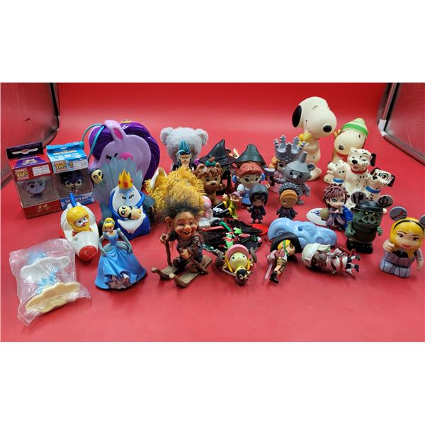 Lot of Assorted Toys w/ Disney Figures, Snoopy, Pocket Pop!, & More