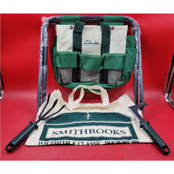 Folding Garden Seat, Tote Bag, & Garden Tools