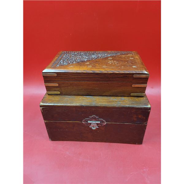 2 VTG Wooden Trinket Boxes