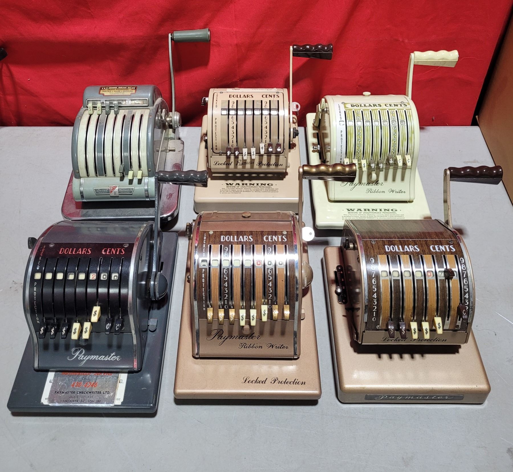 Lot of VTG Paymaster Check Writing Machines