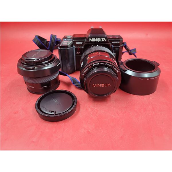 Minolta Maxxum 7000 Camera w/ Lenses & Covers