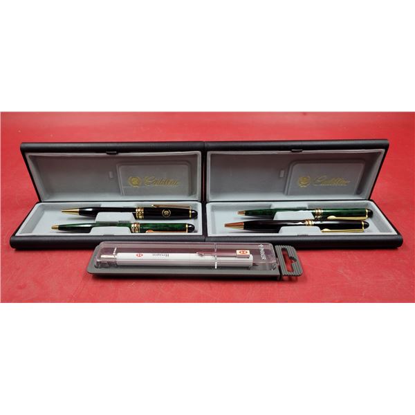 4 Cadillac Pens & 1 Parker Pen