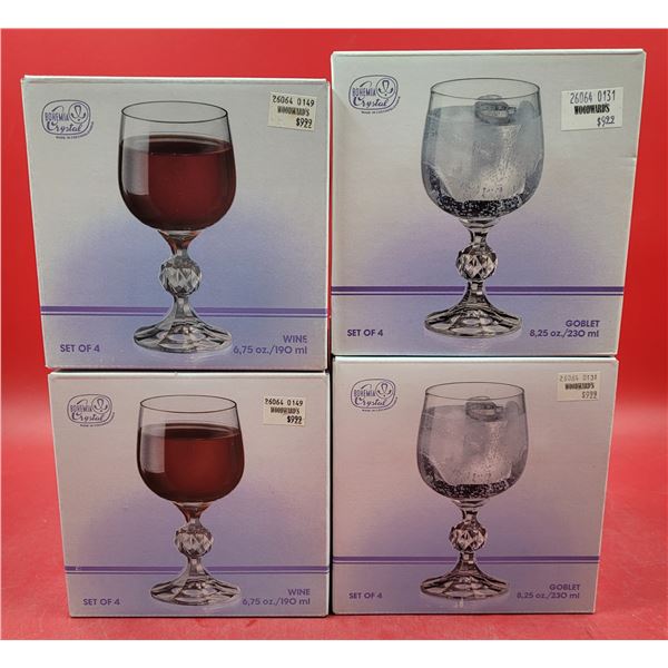 Lot of Bohemia Crystal Wine Glasses & Goblets