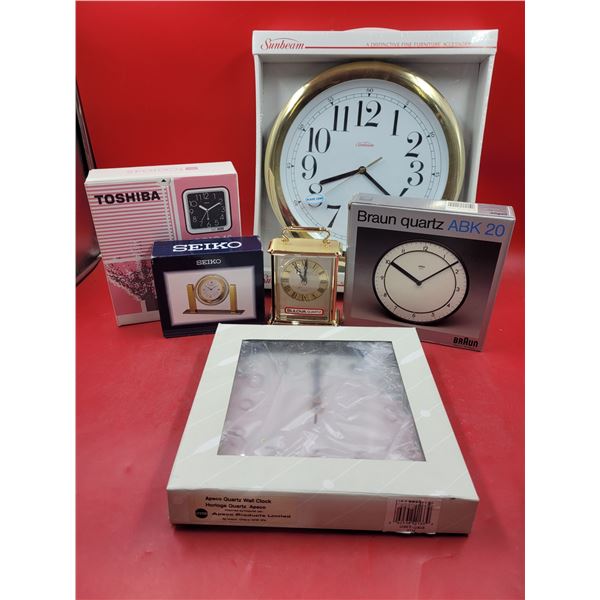 Clock Lot w/ Bulova, Seiko, Sunbeam, & More