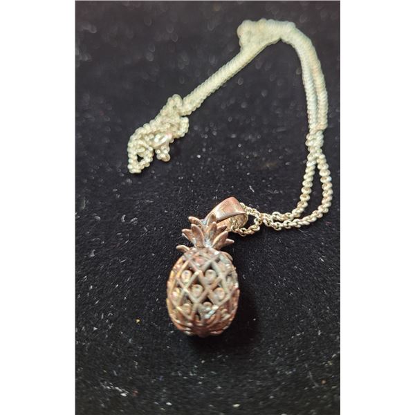 925 Sterling Necklace & Pineapple Pendant