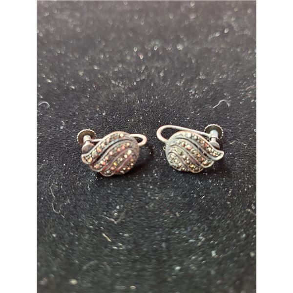 Pair of VTG 925 Sterling Screw Back Earrings Made in Germany