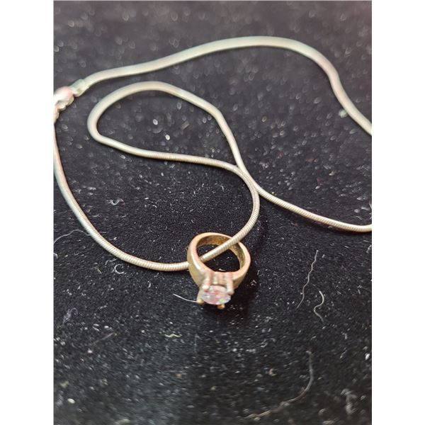 925 Italian Sterling Chain w/ Ring Pendant