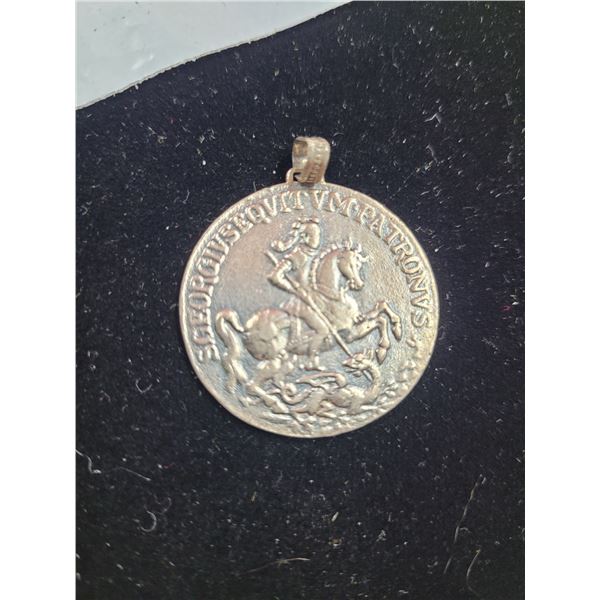 925 Sterling St. George Slaying Dragon Pendant