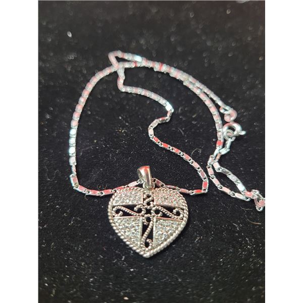 Swarovski 925 Sterling Heart Pendant & Chain