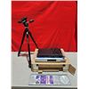 Image 1 : 2 DVD Players, Camera Tripod, & CD Wallpaper
