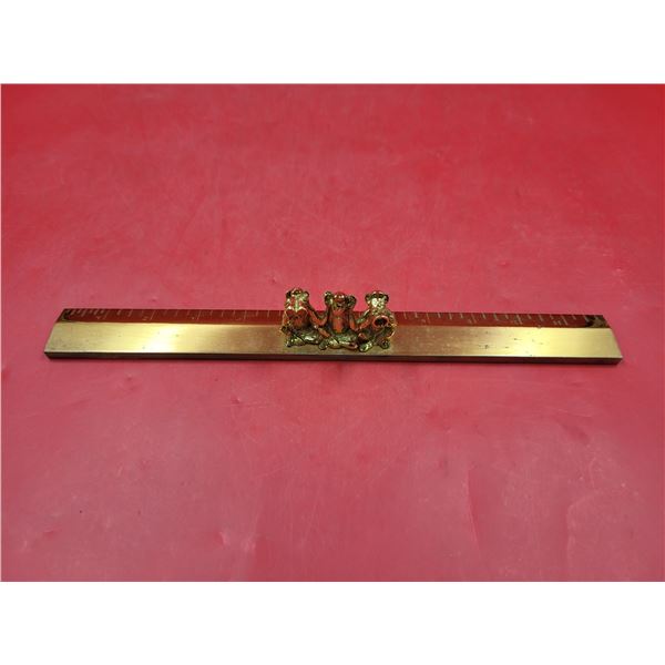 Brass See No Evil, Hear No Evil, Speak No Evil Monkey Ruler