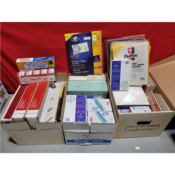 Lot of Office Supplies w/ Paper Clips, Envelopes, Business Cards, & More