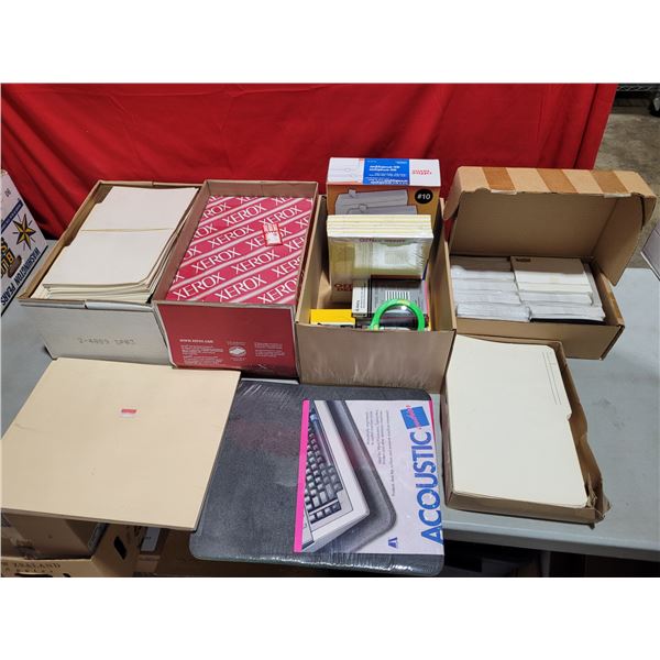 Lot of Office Supplies w/ Folders, Xerox Paper, Notepads, & More