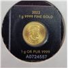 Image 2 : 1 Gram Fine Gold 9999 Canadian Coin