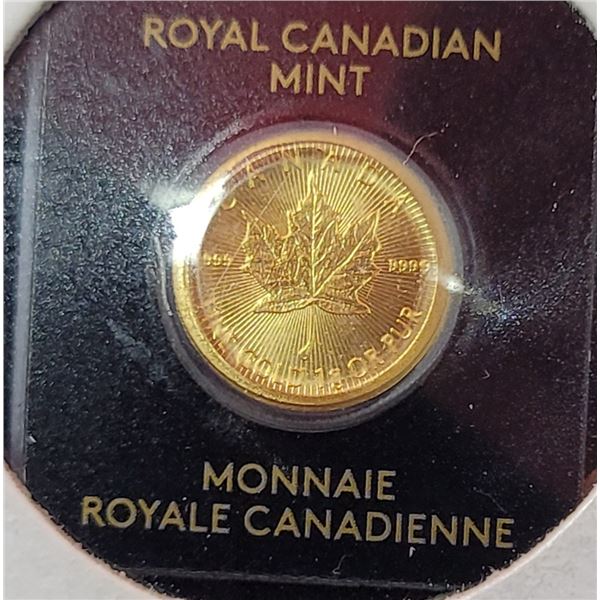 1 Gram Fine Gold 9999 Canadian Coin