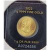 Image 2 : 1 Gram Fine Gold 9999 Canadian Coin