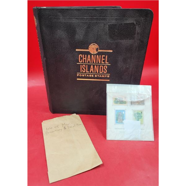 Channel Islands Stamp book, partially filled