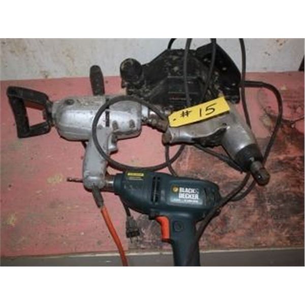 1/2" AIR IMPACT, 2 ELECTRIC DRILLS, ELECTRIC SANDER