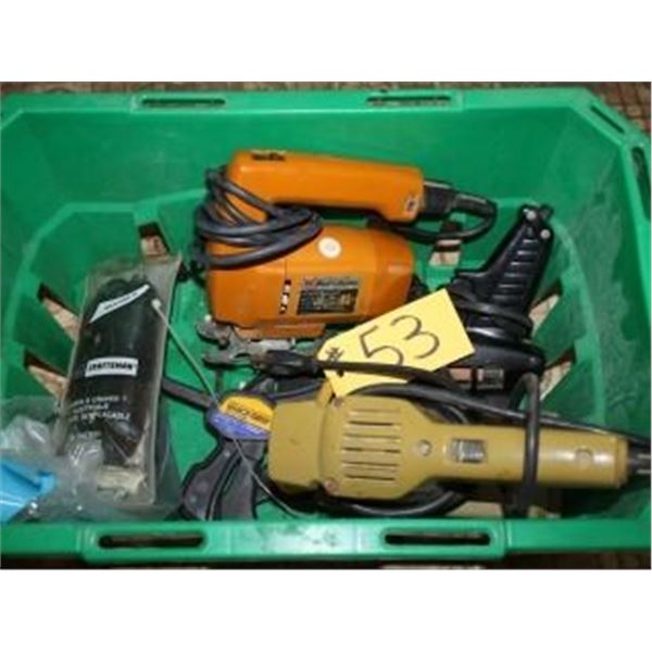 JIG SAW, HAND SANDER, CLAMPS, GLUE GUN