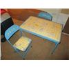 Image 1 : KIDS FOLDING TABLE & 2 FOLDING CHAIRS (VINTAGE)