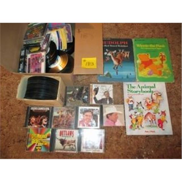 QUANTITY OF RECORDS, MUSIC CD'S, BOOKS