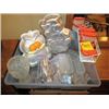 Image 1 : GARFIELD & CARE BEARS CAKE PANS, QUANTITY OF CUTLERY,