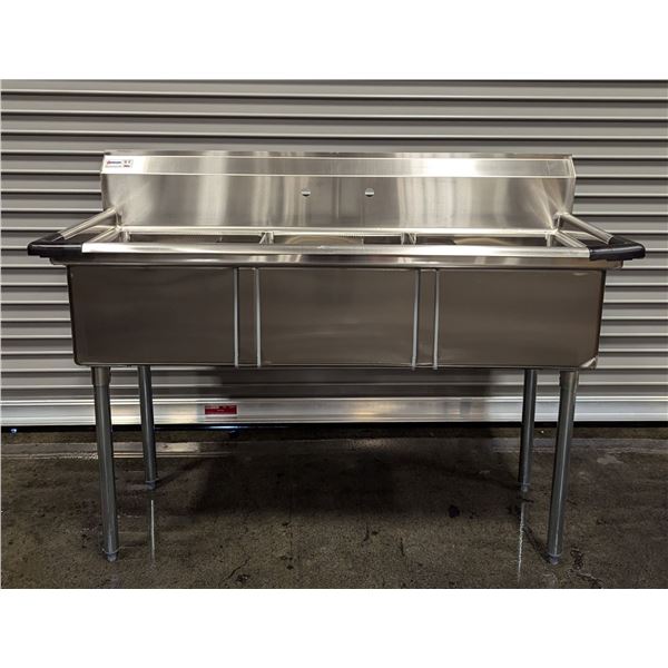 59" x 24" Three Tub Sink, Omcan 22114