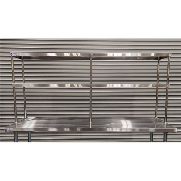 72" x 14" Stainless Double Over Shelf, Omcan 23990