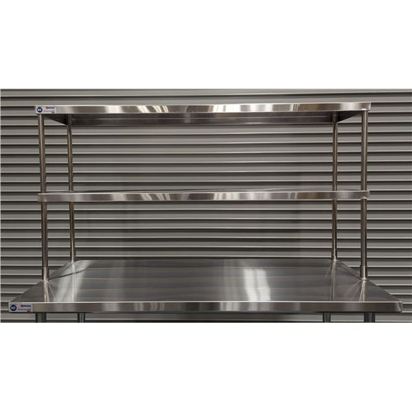 60" x 14" Stainless Double Over Shelf, Omcan 23989