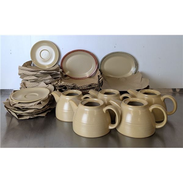 Assorted Dudson Oval Plates, Teapots & Saucers - Lot of 35pcs