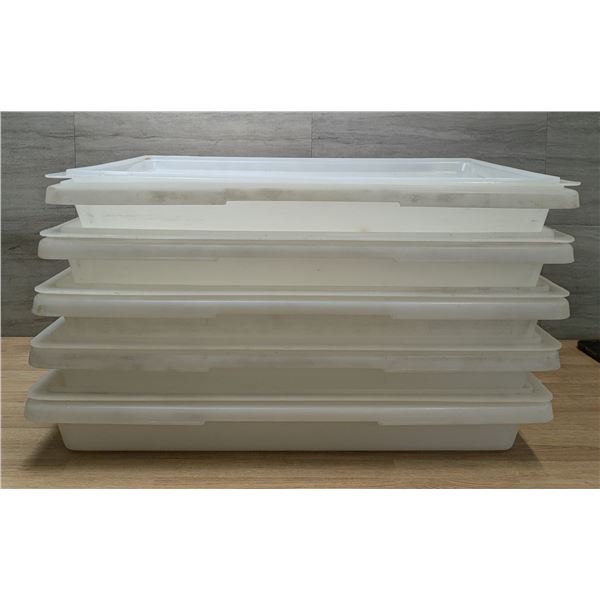 18" x 26" White Poly Food Storage Boxes - Set of 5