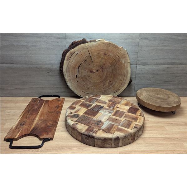 Wooden Trivets, Charcuterie Boards & Cutting Boards - Lot of 4pcs