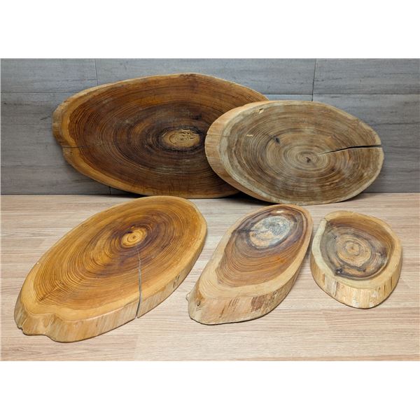 Wood Serving Trays - Lot of 5pcs