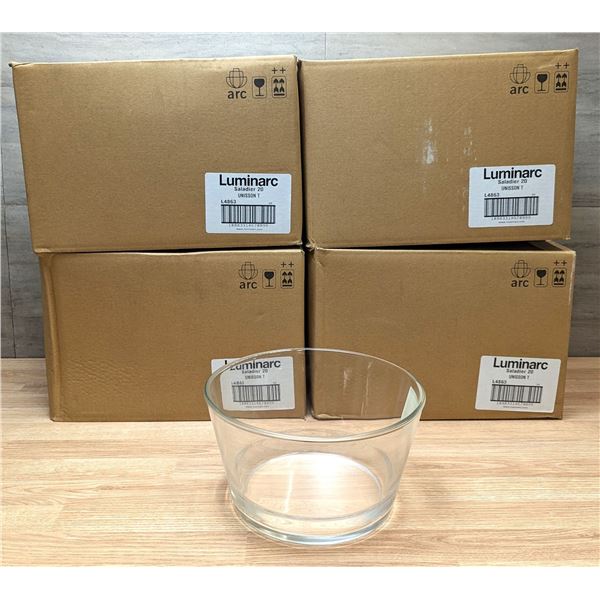 7.75" Unisson 74oz Heavy Stackable Glass Bowls - Lot of 6