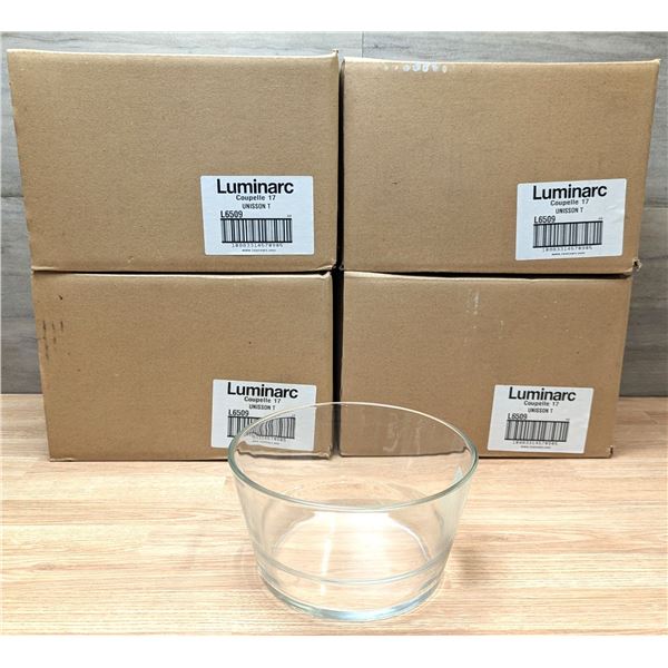 6.75" Unisson 40oz Heavy Stackable Glass Bowls - Lot of 24 (4 Cases)