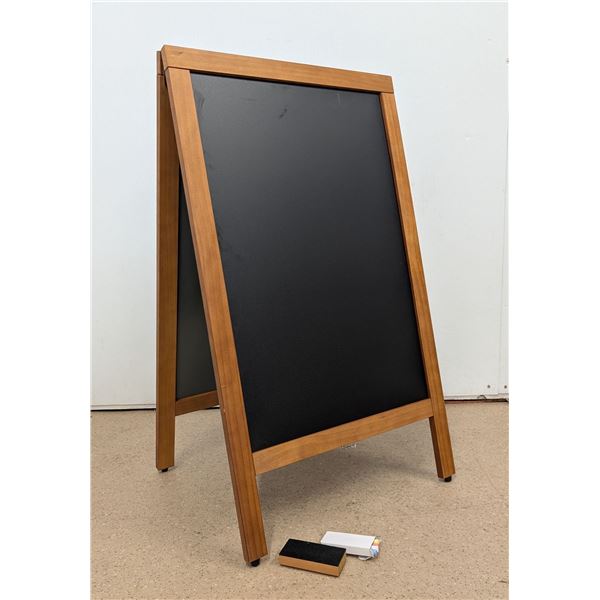 A-Frame Sidewalk Menu Chalkboard, Natural, Omcan 31398