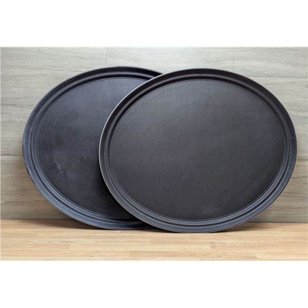 26"×22" Oval Non-Slip Service Trays, Omcan 80107 - Lot of 2