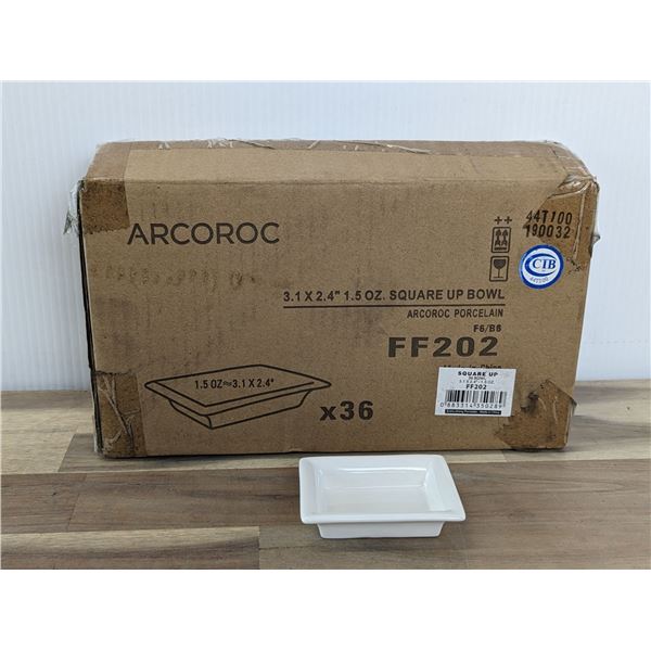 1.5oz Square Up 3.25" x 2.5" Flared Bowls, Arcoroc FF202 - Lot of 36