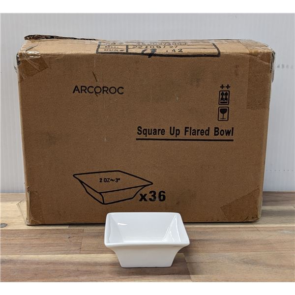 2oz Square Up 3" Flared Bowls, Arcoroc FF201 - Lot of 36