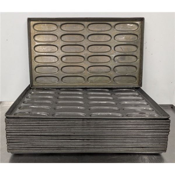 EKCO 24 Mold Hot Dog Bun Pans - Lot of 22