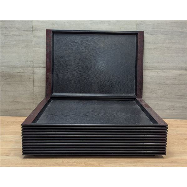 17" x 11-1/2" Japanese Wood Serving Trays - Lot of 13pcs | FTC/FD14