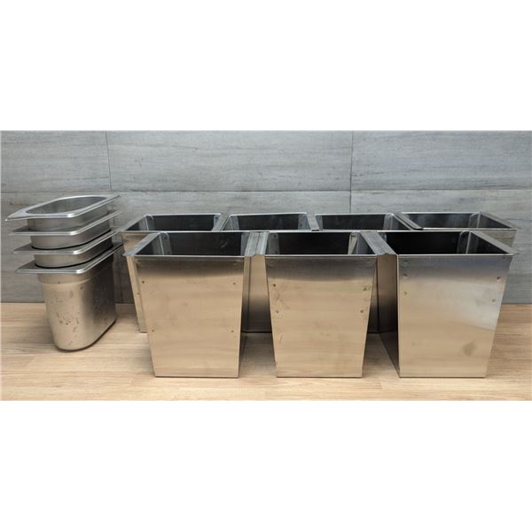 Stainless Steel Inserts & Trash Bins - Lot of 11pcs | FT1/KH7